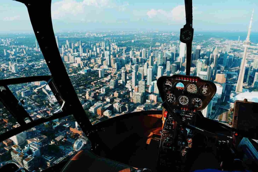 Helicopter View of Toronto City 